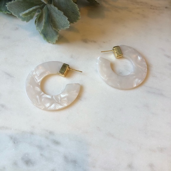 Jewelry - The Bella - White Resin Hoops